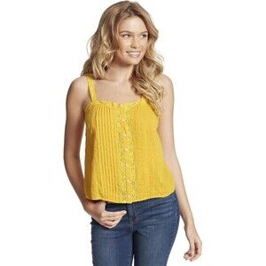 Jessica Simpson Albi Lace Pintuck Cami  Golden Rod Sz XL
